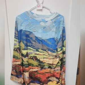 Colorful Abstract Long Sleeve Top